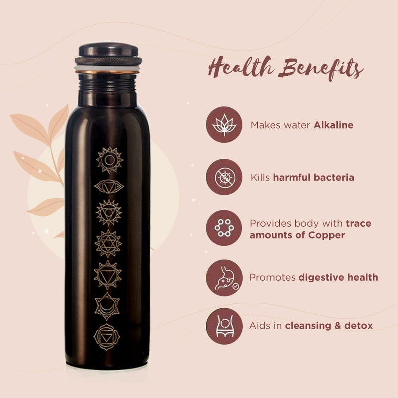 7 Chakras Vintage Copper Bottle - 500 ml | Verified Sustainable Bottles & Sippers on Brown Living™