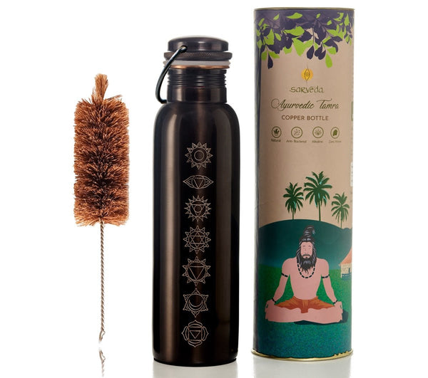 7 Chakras Vintage With Handle 1 ltr with Brush | Verified Sustainable Bottles & Sippers on Brown Living™