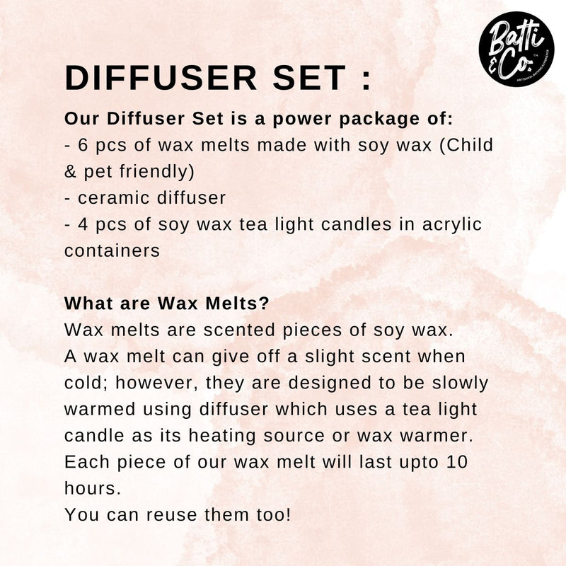 Diffuser Set - Soy Wax Melts & Ceramic Diffuser Kit