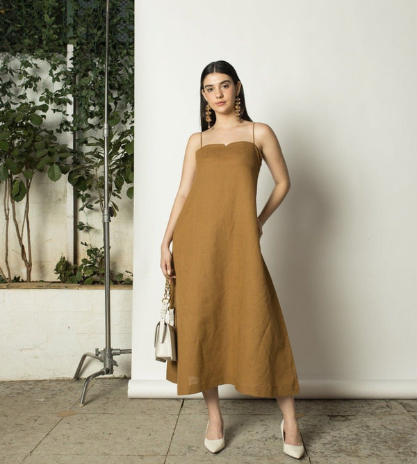 A-Line Slip hemp Cotton Dress | Verified Sustainable Womens Dress on Brown Living™