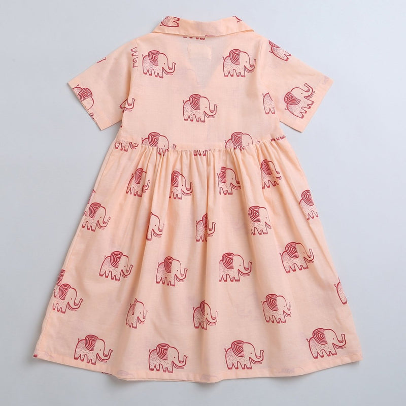 A Stomping Elephant - Girls Comfort Wear | Verified Sustainable Kids Frocks & Dresses on Brown Living™