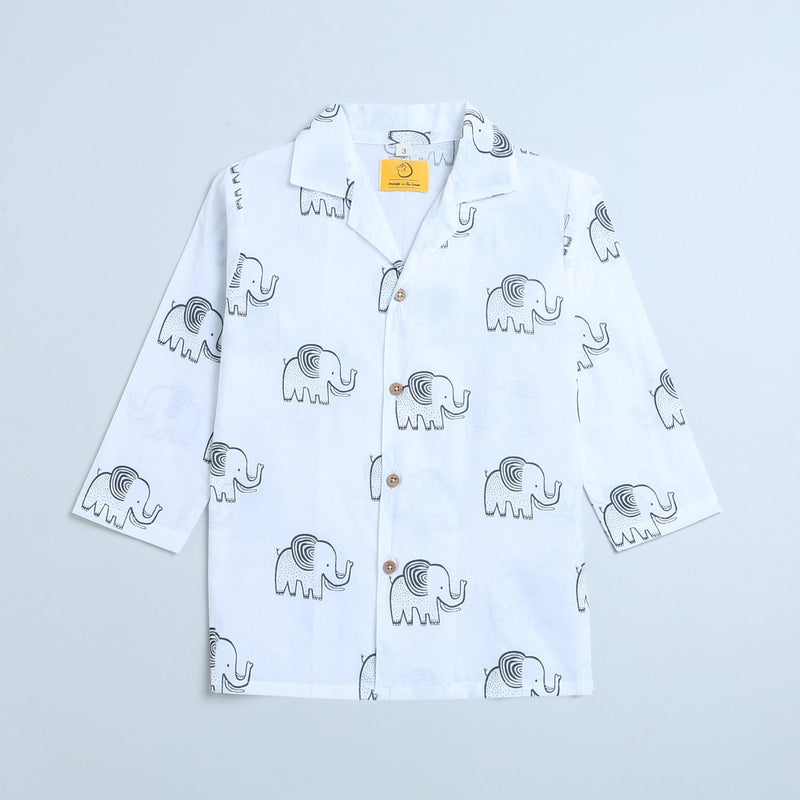 A Stomping Elephant - Unisex Kids Cotton Nightwear | Verified Sustainable Kids Pyjamas on Brown Living™