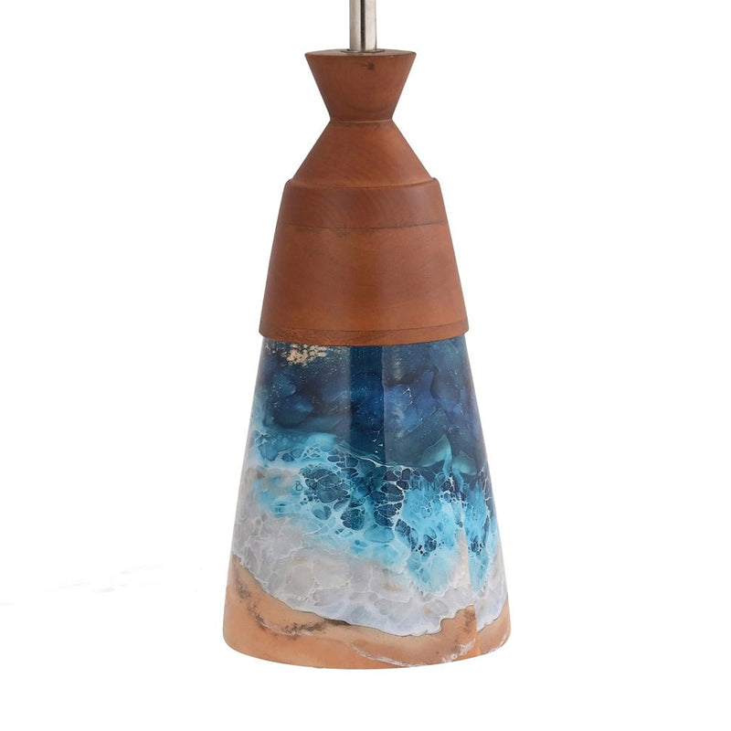 Aqua Night Lamp | Handcrafted Mango Wood Table Lamp | Verified Sustainable Lamps & Lighting on Brown Living™