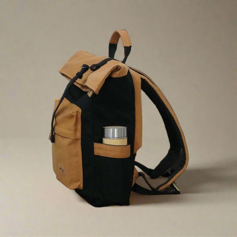 Armadillo Rolltop Backpack - 5L | Water Resistant Cotton Canvas Bag | Verified Sustainable Backpacks on Brown Living™