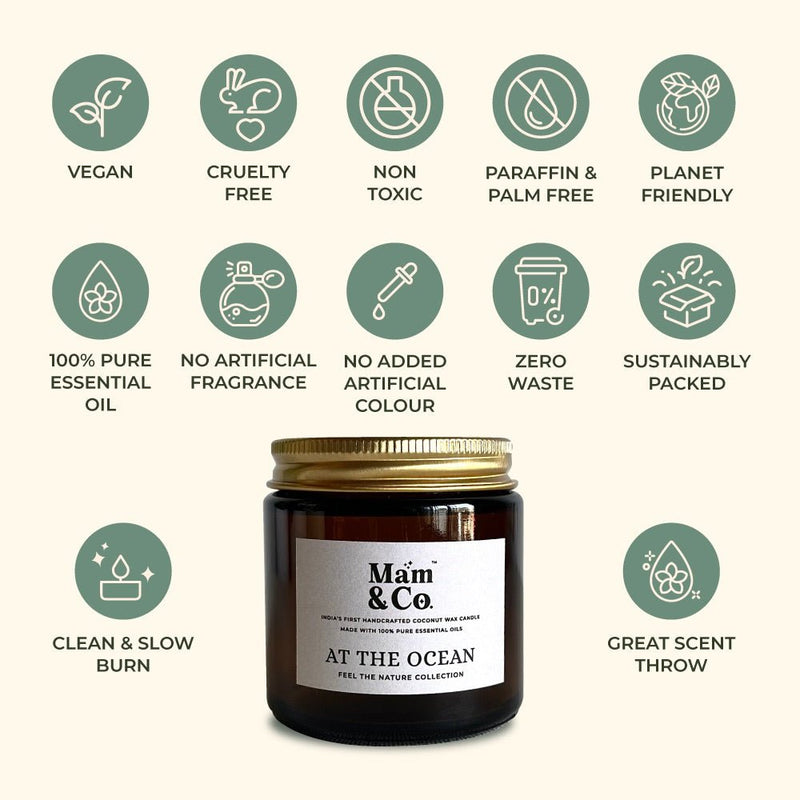 At the Ocean - 100% Coconut Wax Botanical Candle | Verified Sustainable Candles & Fragrances on Brown Living™