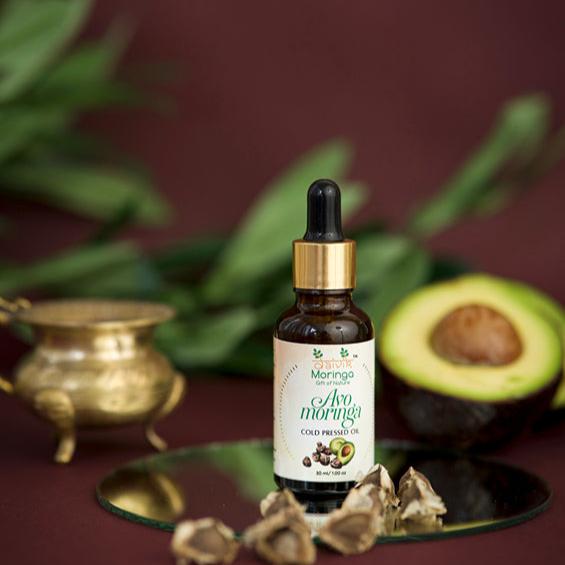 AvoMoringa Cold Pressed Hair and Skin Oil - 30 ml | Verified Sustainable Face Oil on Brown Living™