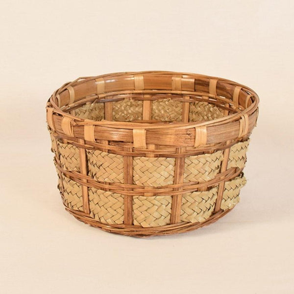 Bamboo & Date Palm Weave Bread Basket 14 Cm Height | Verified Sustainable Baskets & Boxes on Brown Living™