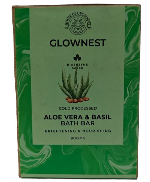 Bio Enzyme Based Aloe Vera & Basil Bath Bar | Verified Sustainable Body Soap on Brown Living™