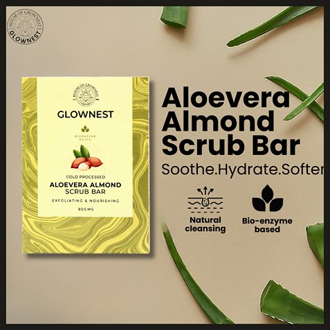 Bio Enzyme Based Aloevera Almond Scrub Bar | Verified Sustainable Body Soap on Brown Living™