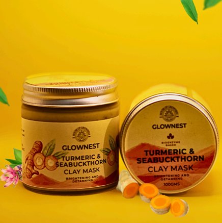 Bio Enzyme Based Turmeric & Sea Buckthorn Clay Mask | Detan Mask | Verified Sustainable Face Mask on Brown Living™