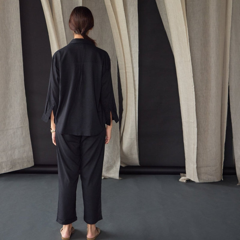 Black Linen Co - ord Set | Verified Sustainable Womens Co - Ord Sets on Brown Living™