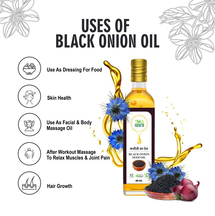 Black Onion Seed Oil | Control Hair Fall | Acne Treatment | 60ml | Kalonji oil | Verified Sustainable Cooking Oils on Brown Living™