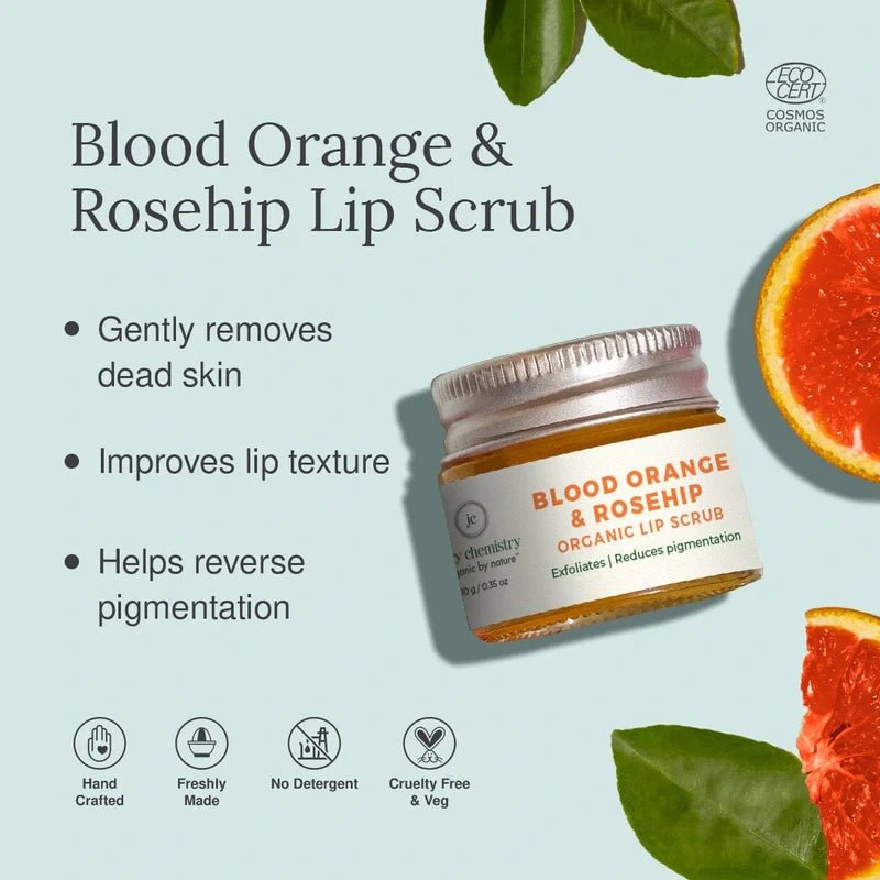 Blood Orange & Rosehip Organic Lip Scrub - For Pigmented Lips - 10g | Verified Sustainable Lip Scrub on Brown Living™