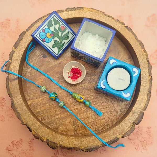 Blue Pottery Bhai - Bhabhi Gift Hamper | Verified Sustainable Rakhi on Brown Living™