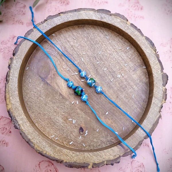 Blue Pottery Rakhi - Set of 2 | Verified Sustainable Rakhi on Brown Living™