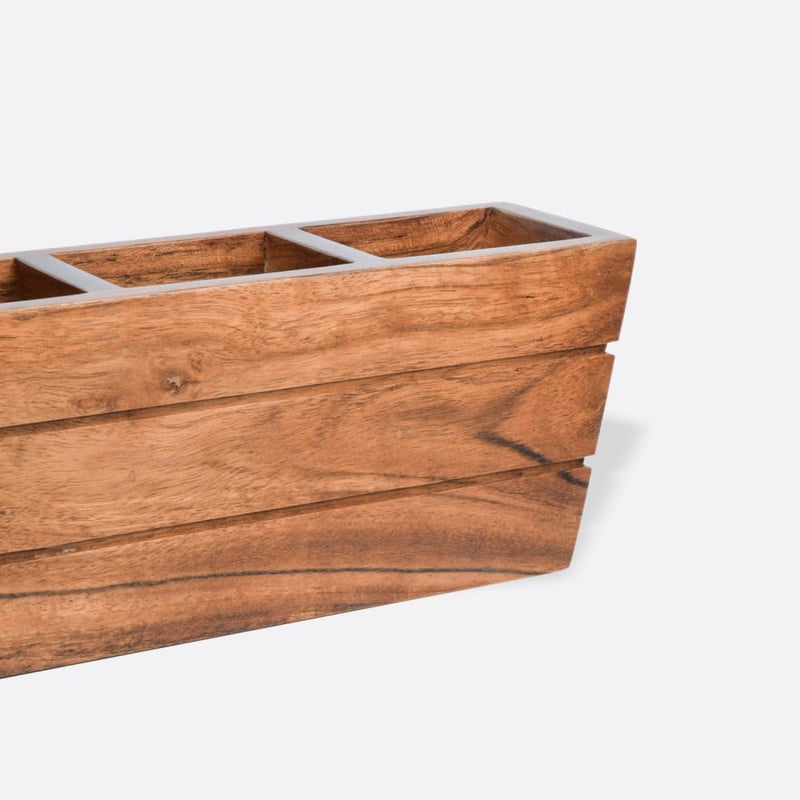 Boat Wooden Cutlery Caddy/Holder | Verified Sustainable Kitchen Organisers on Brown Living™