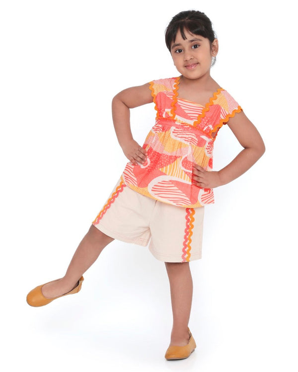 Candy Escape Printed Sleeveless Cotton Flare Top | Verified Sustainable Kids Tops on Brown Living™