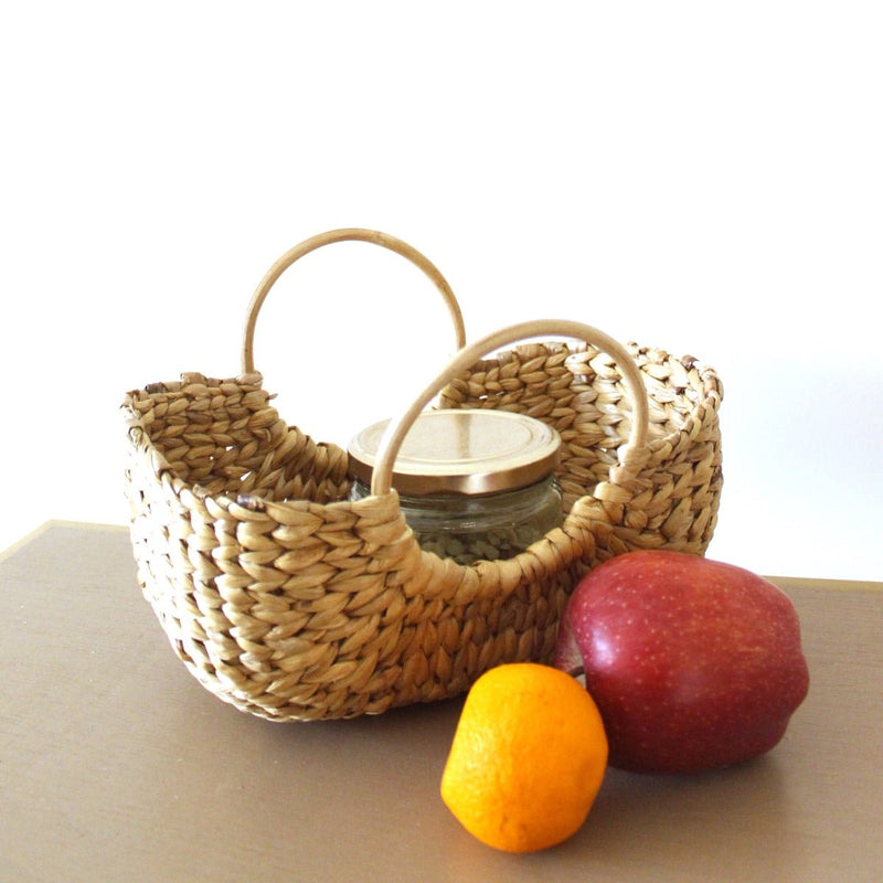 Cane Handle Water Hyacinth Basket | Verified Sustainable Baskets & Boxes on Brown Living™