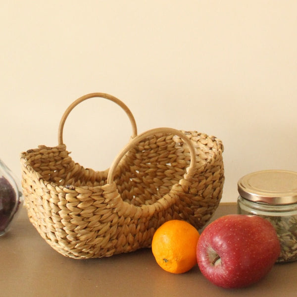 Cane Handle Water Hyacinth Basket | Verified Sustainable Baskets & Boxes on Brown Living™