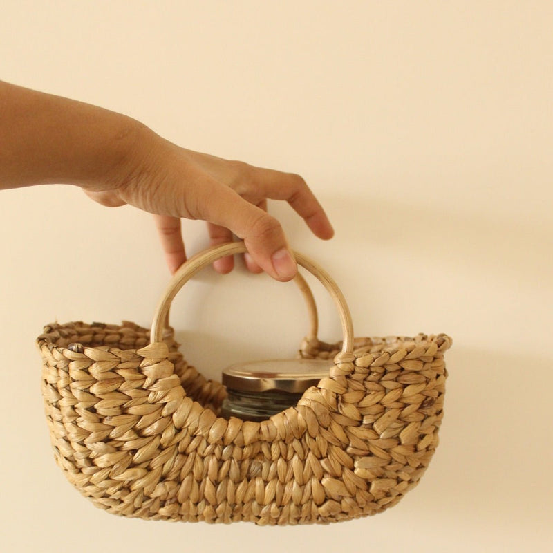 Cane Handle Water Hyacinth Basket | Verified Sustainable Baskets & Boxes on Brown Living™