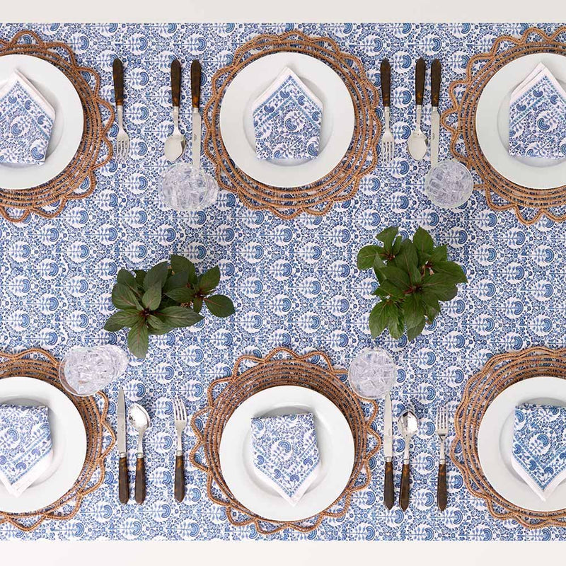 Carolina Blue Table Cloth | Verified Sustainable Table Linens on Brown Living™