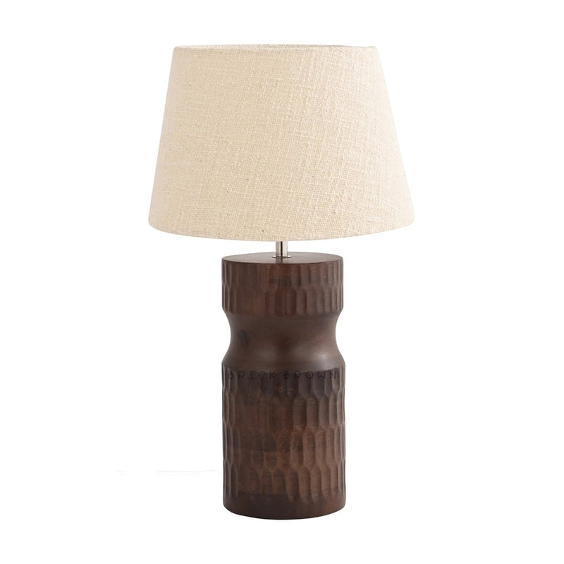 Carved Crust Night Lamp | Handcrafted Mango Wood Table Lamp | Verified Sustainable Lamps & Lighting on Brown Living™