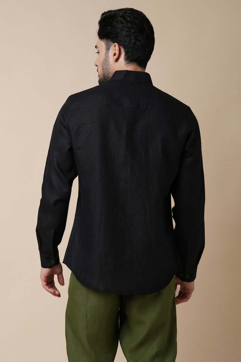 Celestial 100% Hemp Shirt - Black | Verified Sustainable Mens Shirt on Brown Living™