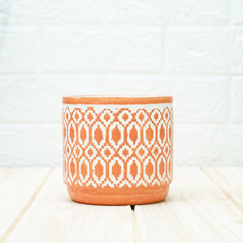 Ceramic Pots For Indoor Plants 14 X 15 Cm (Orange Moroccan) | Verified Sustainable Pots & Planters on Brown Living™