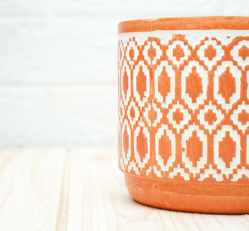 Ceramic Pots For Indoor Plants 14 X 15 Cm (Orange Moroccan) | Verified Sustainable Pots & Planters on Brown Living™