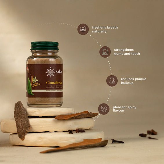 CinnaFresh | Handmade Clove & Cinnamon Toothpowder (50gms) | Verified Sustainable Tooth Cleaning Powder on Brown Living™