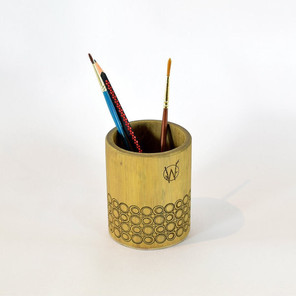 Circles - Bamboo Pen Stand | Verified Sustainable Desk Accessories on Brown Living™