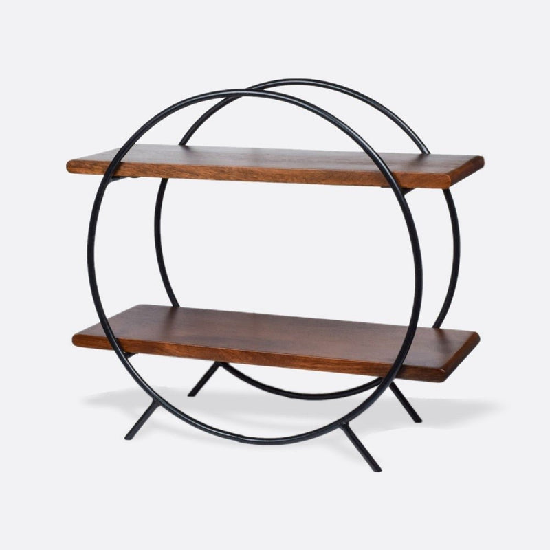 Circular Wooden Organizer with Black Frame | Verified Sustainable Kitchen Organisers on Brown Living™