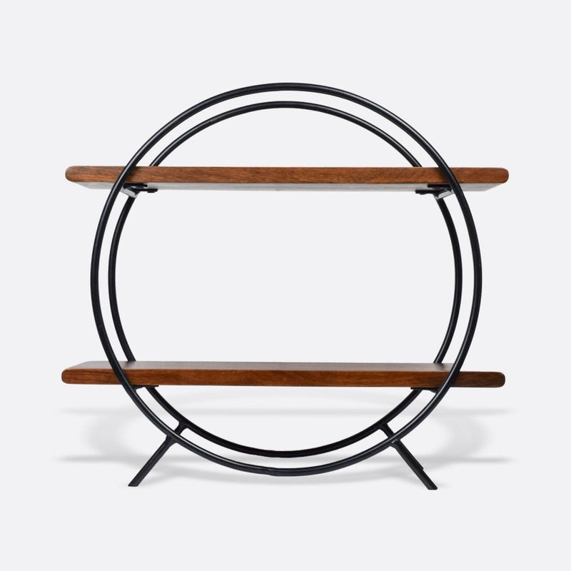 Circular Wooden Organizer with Black Frame | Verified Sustainable Kitchen Organisers on Brown Living™