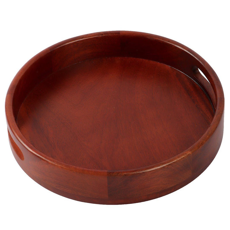 Classic Round Serving Wooden Tray (12 Inch) | Verified Sustainable Trays & Platters on Brown Living™