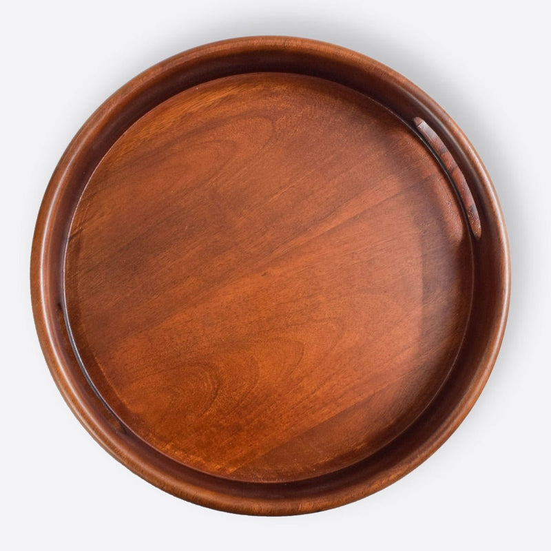 Classic Round Serving Wooden Tray (12 Inch) | Verified Sustainable Trays & Platters on Brown Living™