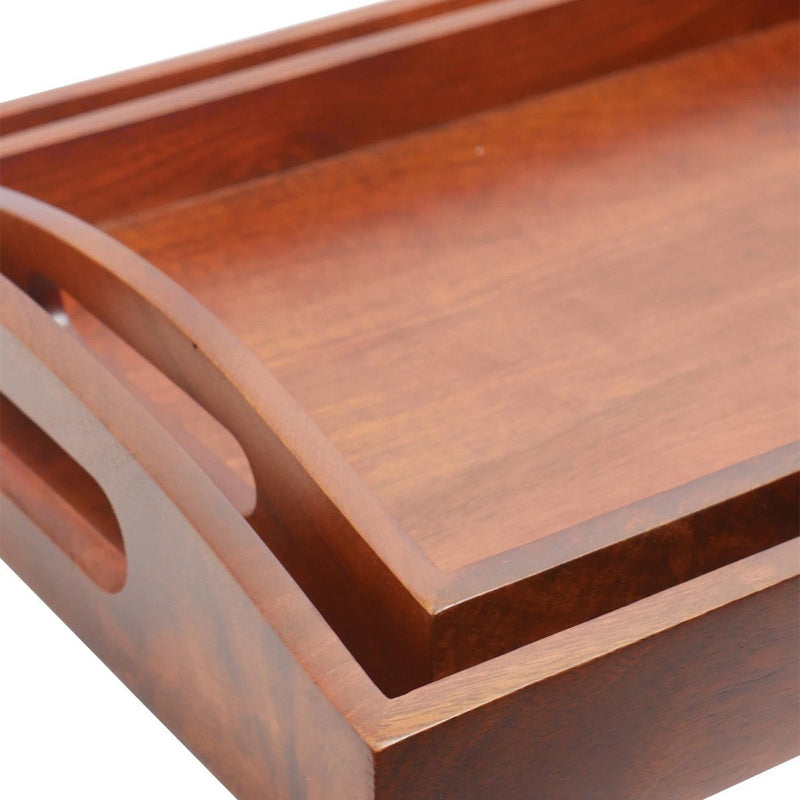 Classic Serving Wooden Tray (Set of 2) | Verified Sustainable Trays & Platters on Brown Living™