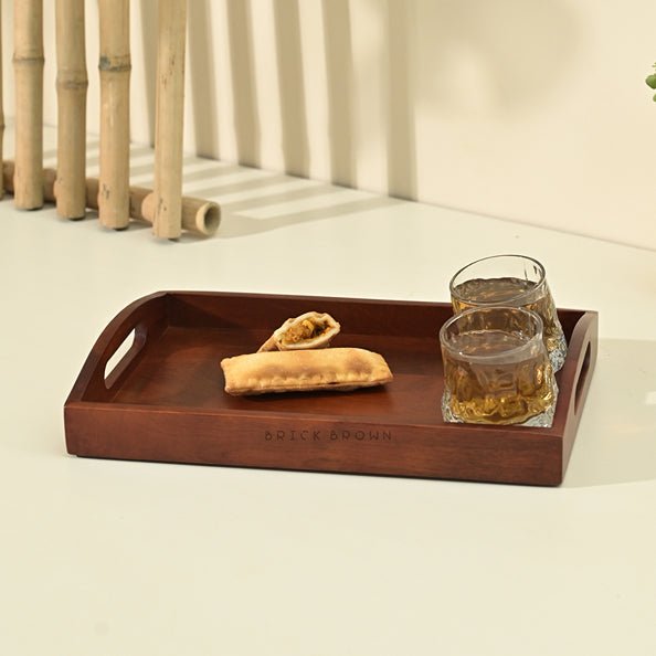 Classic Serving Wooden Tray (Small) | Verified Sustainable Trays & Platters on Brown Living™