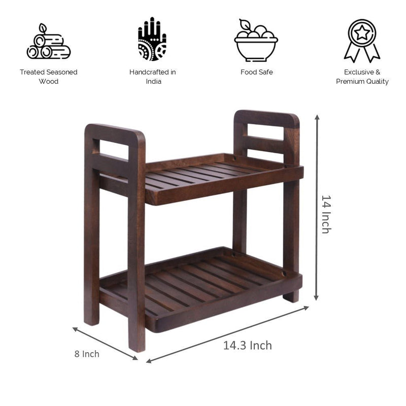 Cocoa Wooden Organizer with Dark Finishing | Verified Sustainable Kitchen Organisers on Brown Living™