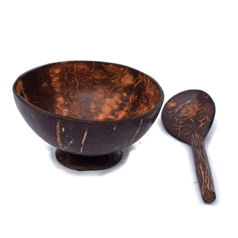 Coconut Shell Bowls with Spoon Set Without Tray | Verified Sustainable Plates & Bowls on Brown Living™