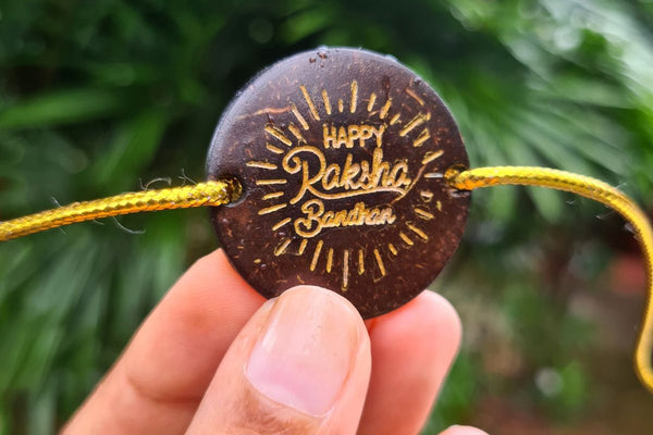 Coconut Shell Rakhi, Jute Potli & Raksha Bandhan Card | Verified Sustainable Rakhi on Brown Living™