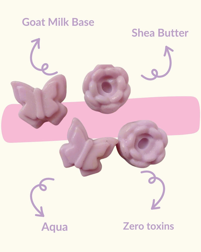 Colorful Butterfly and Flower Shaped Kids Soaps Bar Set | Verified Sustainable Body Soap on Brown Living™