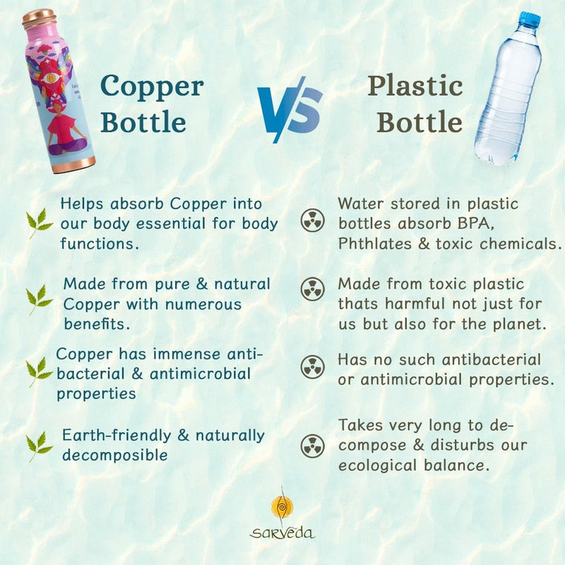 Copper Water Bottle - Pink Noble Thoughts - 1 Litre | Verified Sustainable Bottles & Sippers on Brown Living™