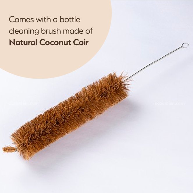 Copper Water Bottle with Cleaning Brush - True Happiness Lies Within - 1 Litre | Verified Sustainable Bottles & Sippers on Brown Living™