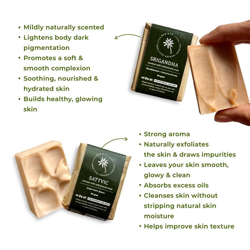 Daily Selfcare Mini Gift Hamper - Coconut Milk Mini Soaps + Moringa Lip Butter | Verified Sustainable Gift Giving on Brown Living™