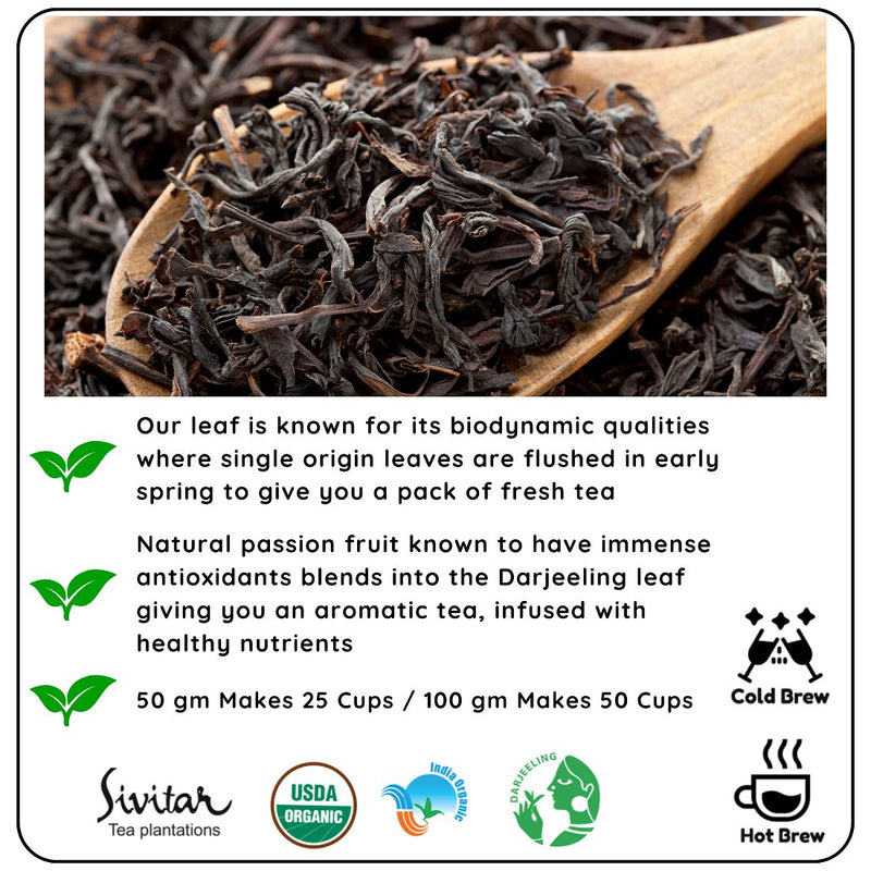 Destress Passion Fruit Darjeeling Leaf - For Antioxidants and Mental Stimulation | Verified Sustainable Tea on Brown Living™