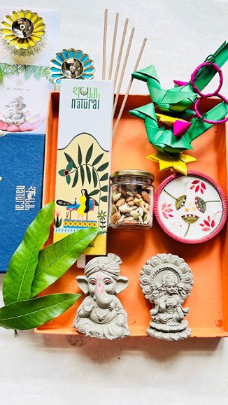 Diwali Gift Box I Plantable Laxmi Ganesh | Diya | Festive Décor I Dry Fruits I Incense Sticks | Verified Sustainable Gift Giving on Brown Living™