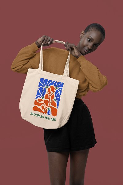 Eco - Friendly Tote Bag for Women with Zip for College & Office - Blooms | Verified Sustainable Tote Bag on Brown Living™