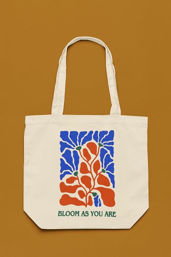 Eco - Friendly Tote Bag for Women with Zip for College & Office - Blooms | Verified Sustainable Tote Bag on Brown Living™