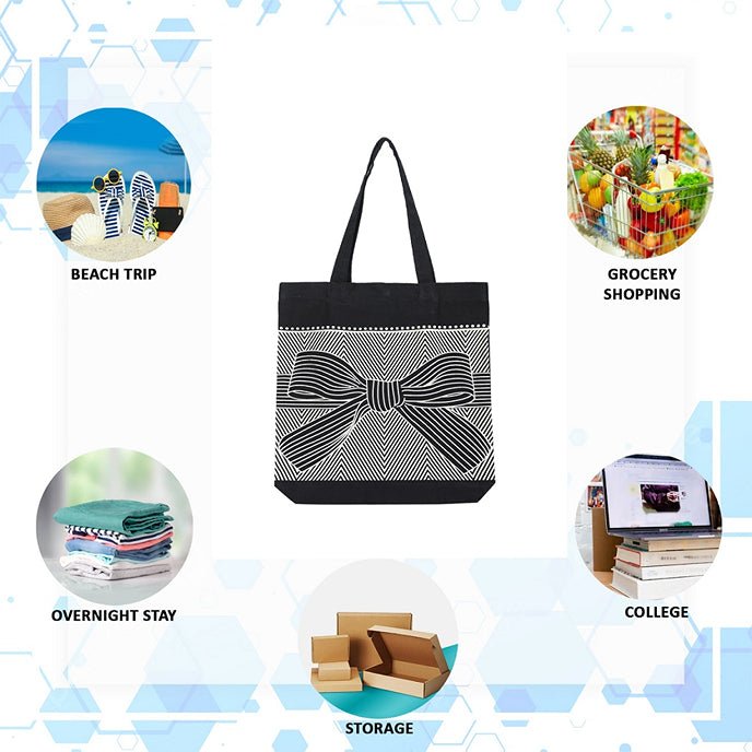 Eco - Friendly Tote Bag for Women with Zip for College & Office - Ribbon | Verified Sustainable Tote Bag on Brown Living™