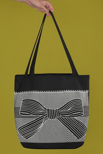 Eco - Friendly Tote Bag for Women with Zip for College & Office - Ribbon | Verified Sustainable Tote Bag on Brown Living™